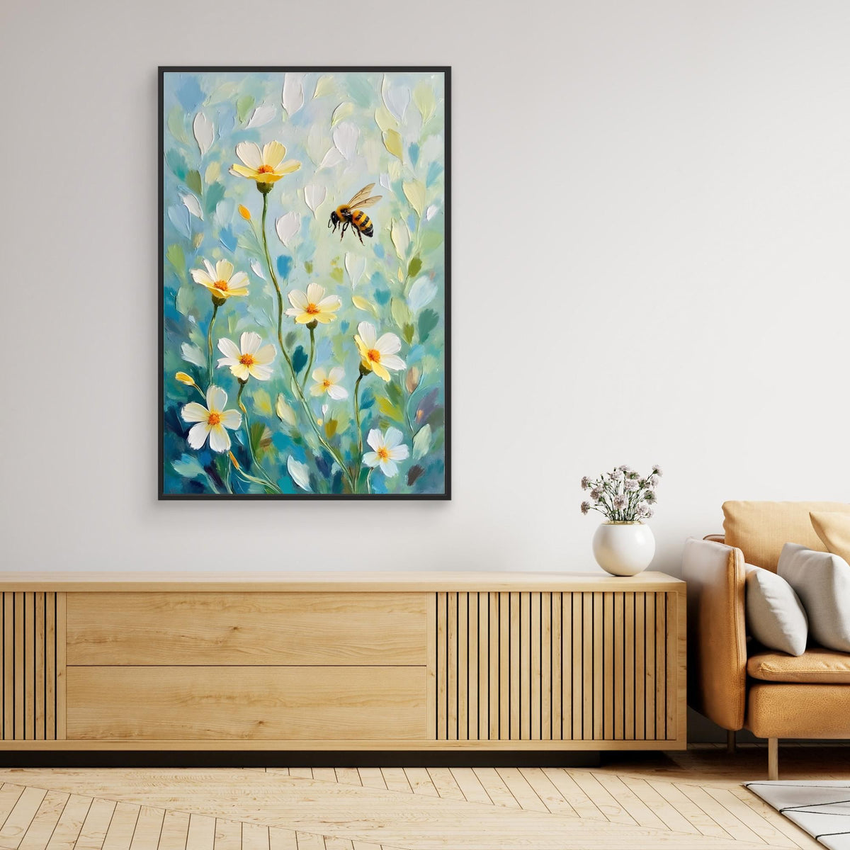 Abstract Bee Art Minimalist Oil Style