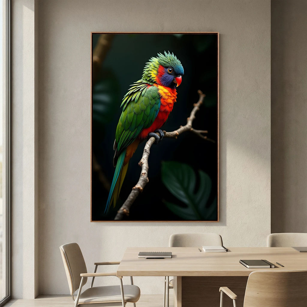 Ruffled Parrot Colourful Wall Canvas Minimalist Wall Decor