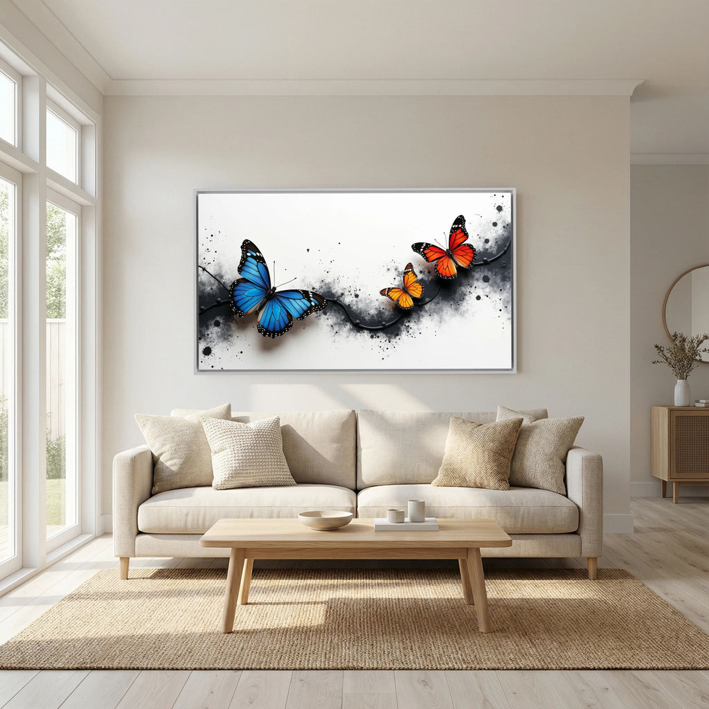 Butterfly Metamorphosis In Indigo and Ochre