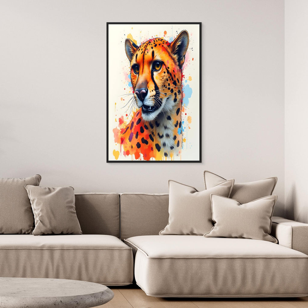 Abstract Cheetah Minimalist Ink Style
