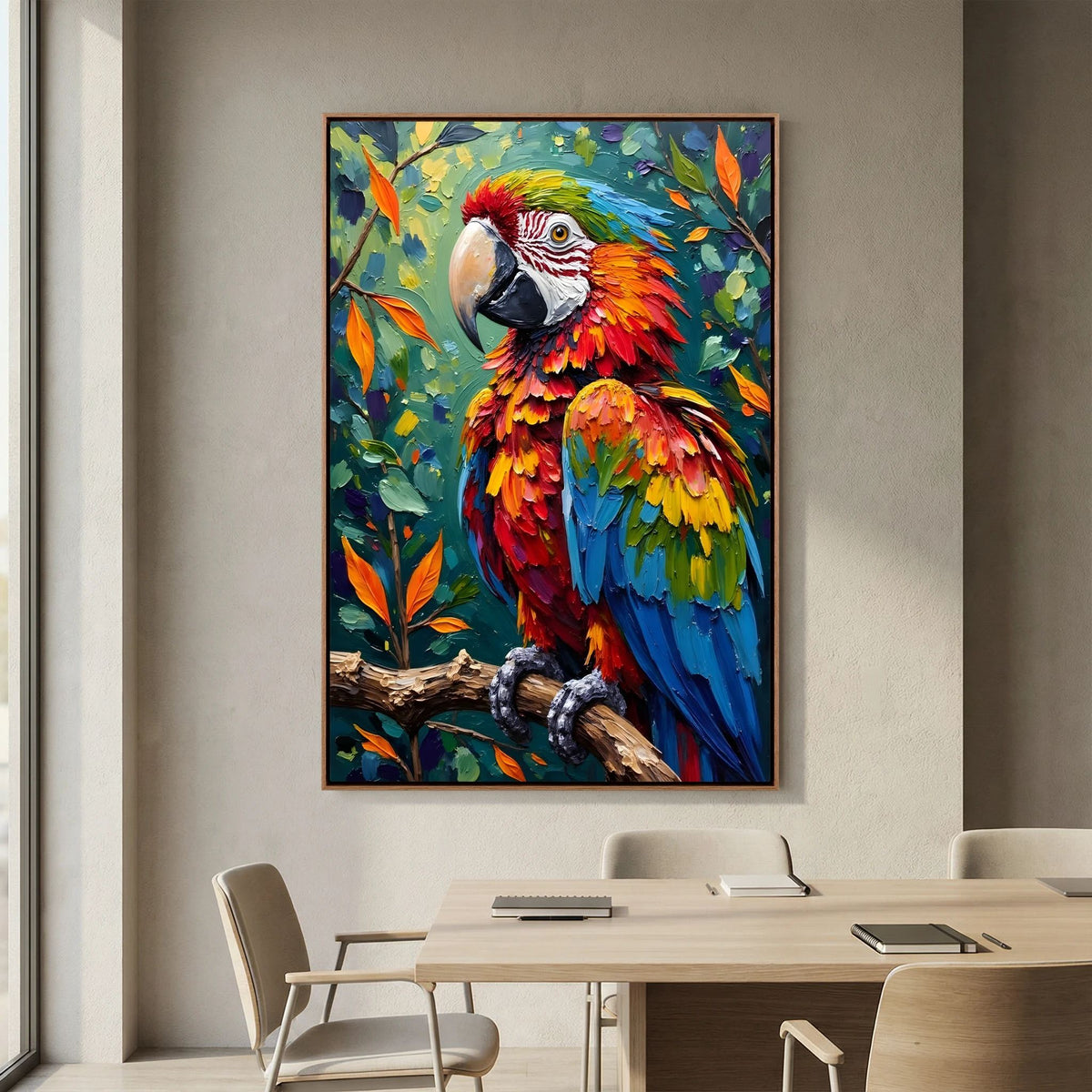 A Vibrant Macaw Stand Out In Any Room Minimalist Wall Canvas