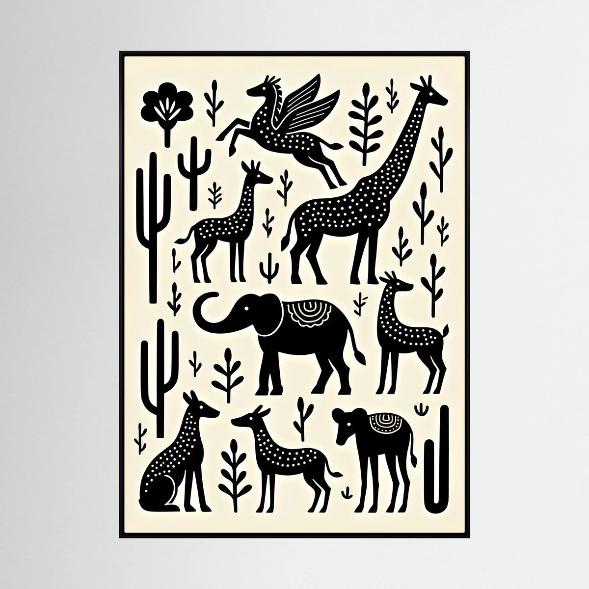 The Planes Black & White Abstract Wall Art