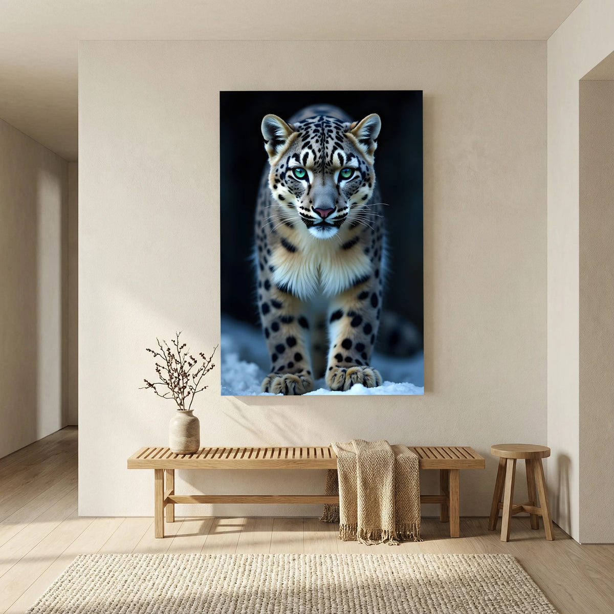 Snow Leopard Wall Canvas Minimalist Wall Decor