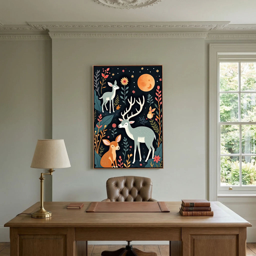 Abstract Deer Canvas