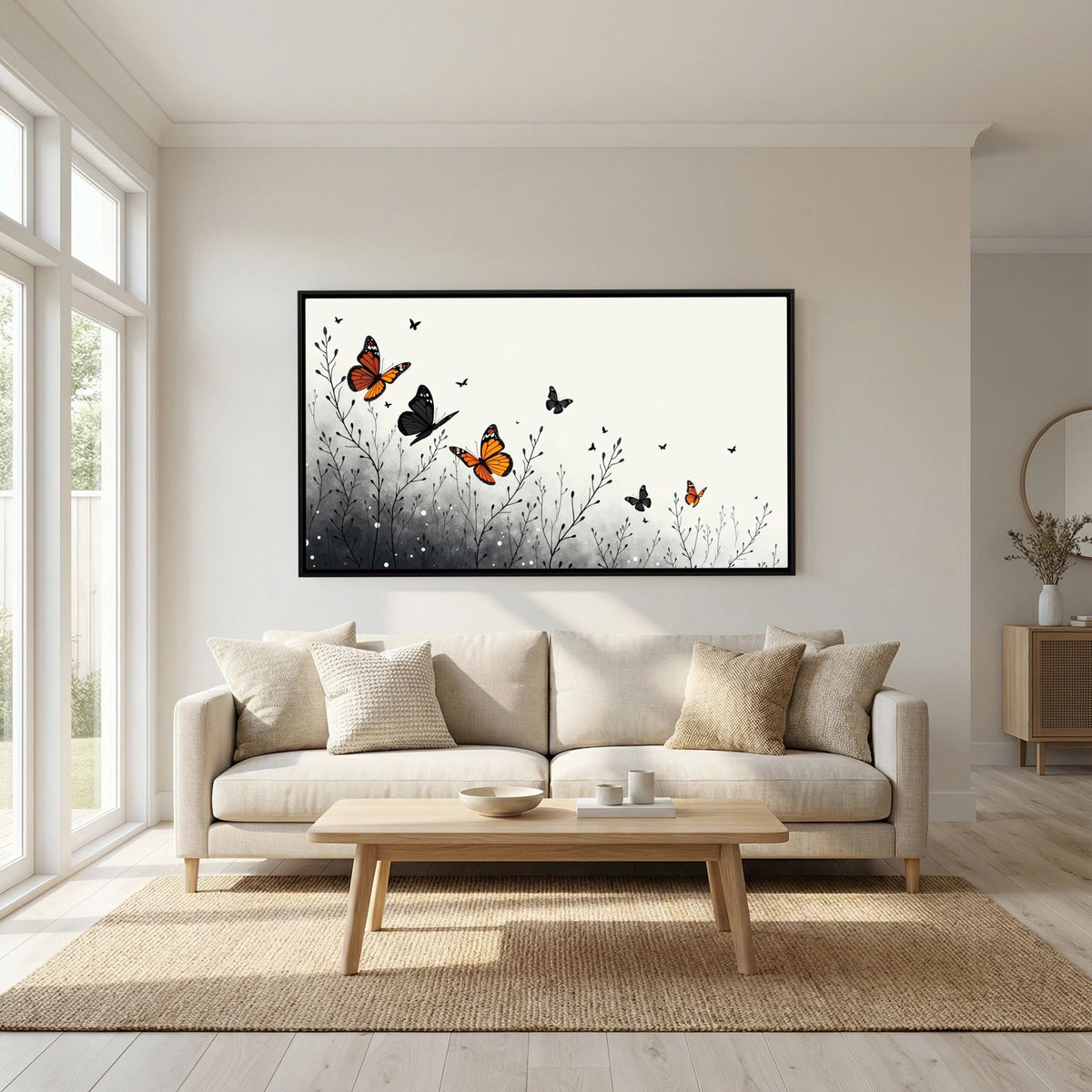 Butterfly In Flight Wall Canvas Art
