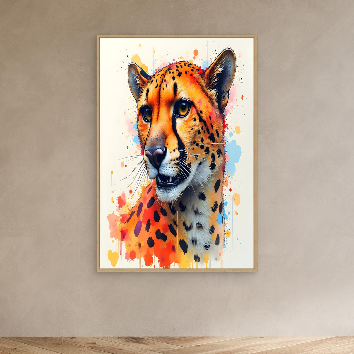 Abstract Cheetah Minimalist Ink Style