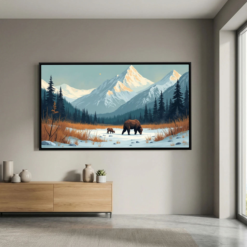 Bears In The Wilderness Wall Canvas