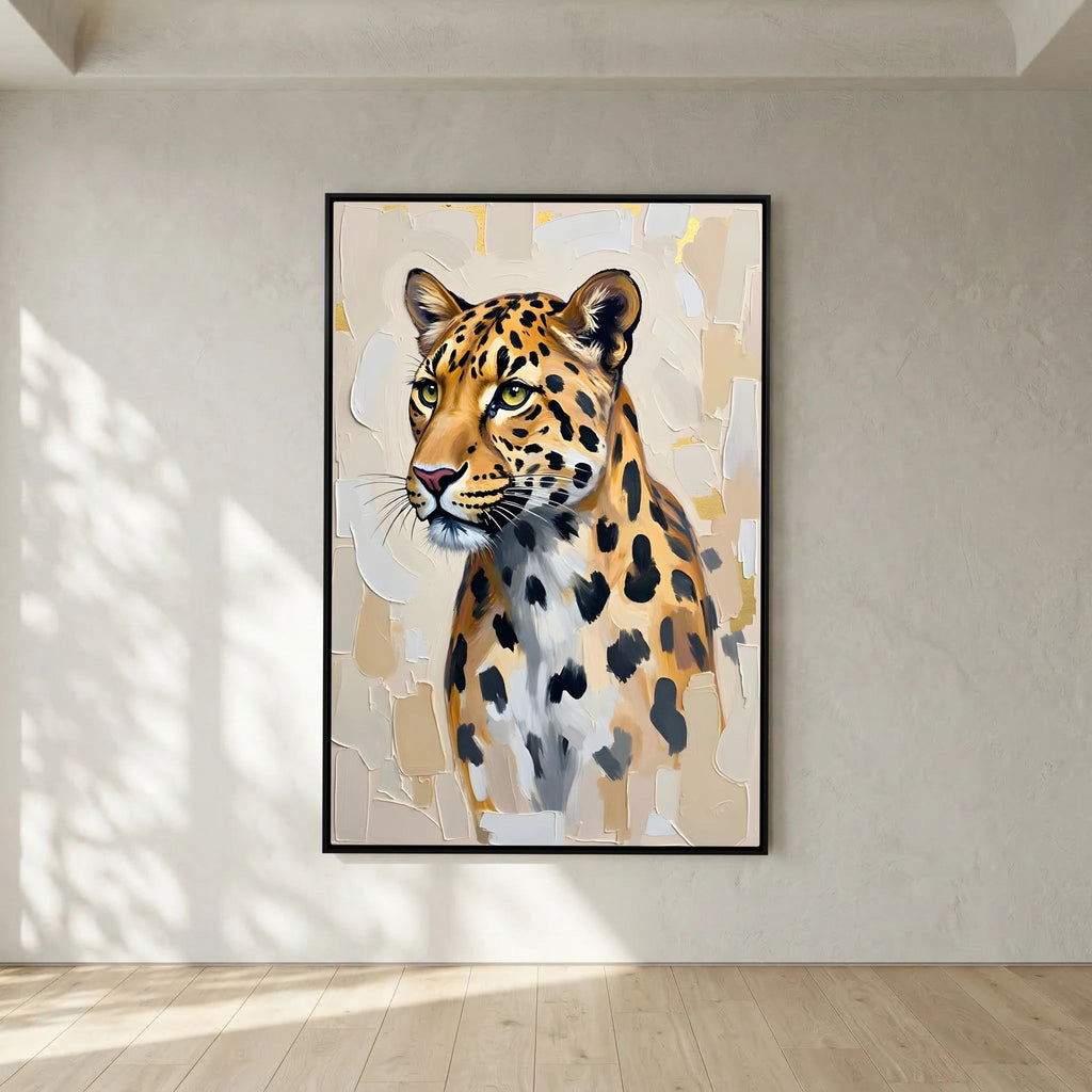 Leopard Oil Style Abstract Minimalist Wall Decor Muted Colours