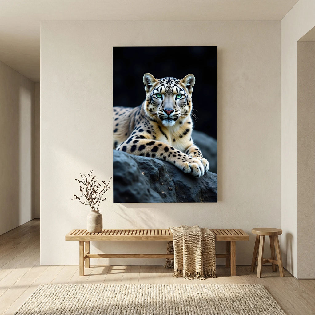 Snow Leopard Minimalist Big Cat Canvas