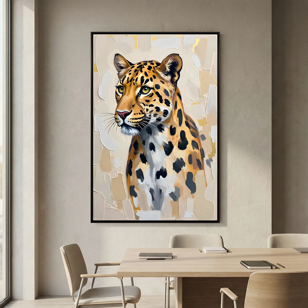 Leopard Oil Style Abstract Minimalist Wall Decor Muted Colours