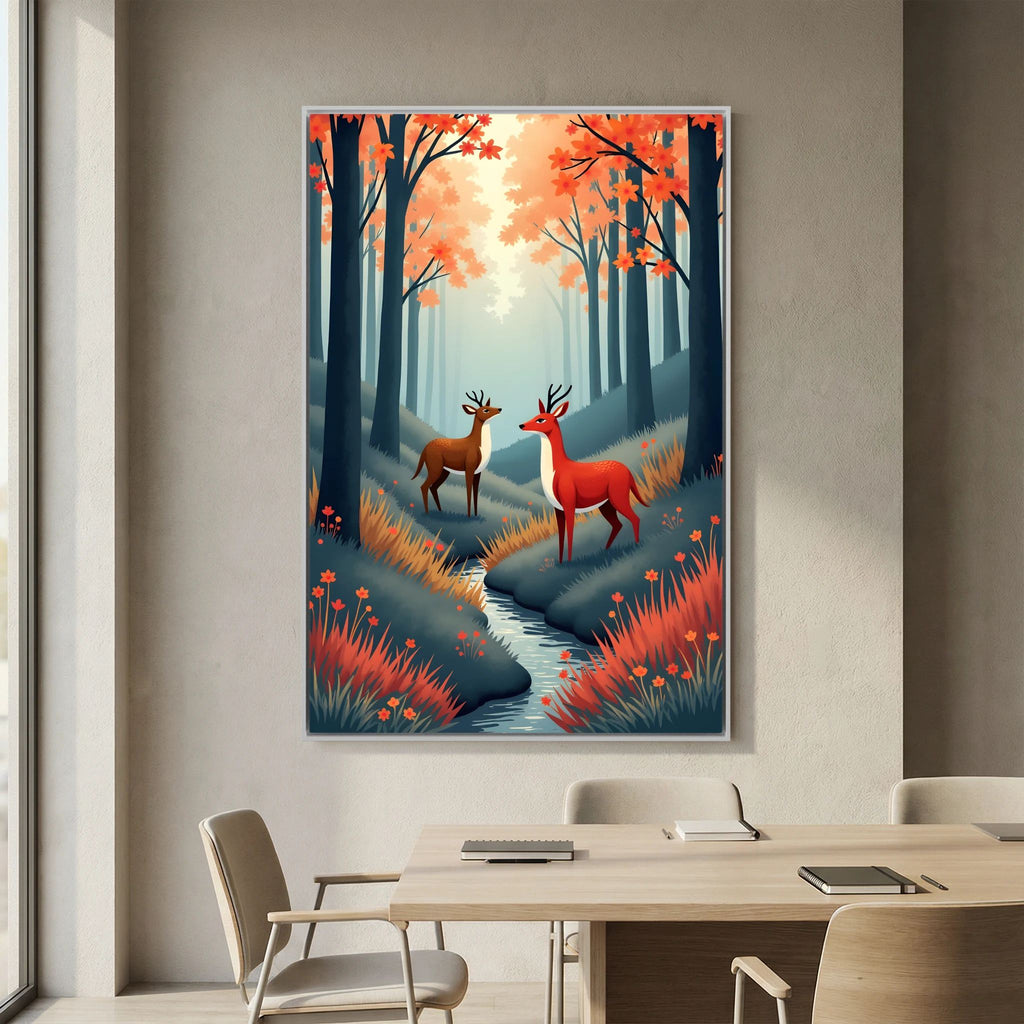 Forest Scene Abstract Deer