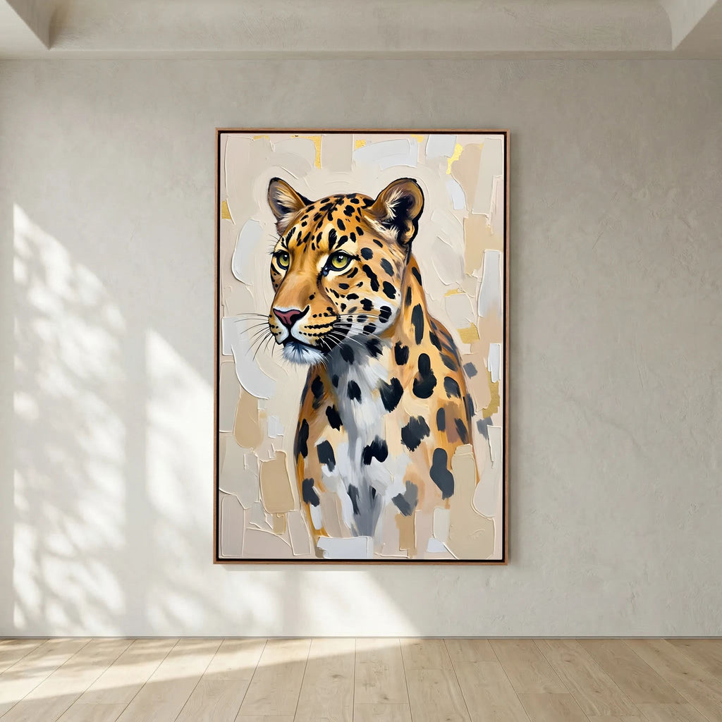 Leopard Oil Style Abstract Minimalist Wall Decor Muted Colours