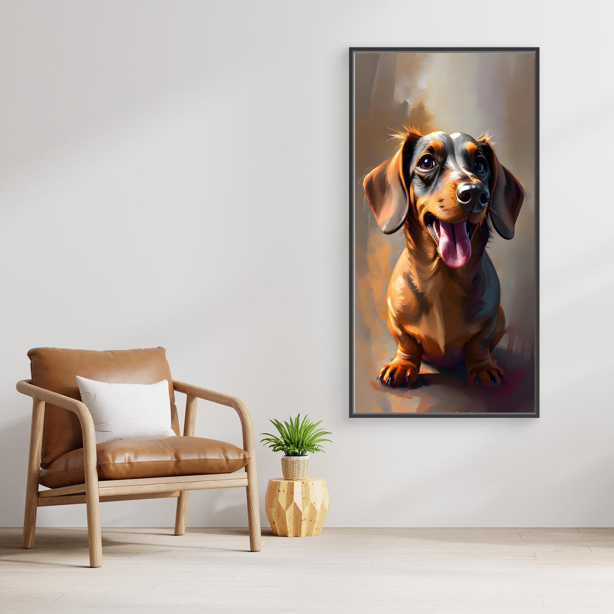 Abstract Happy Dachshund 