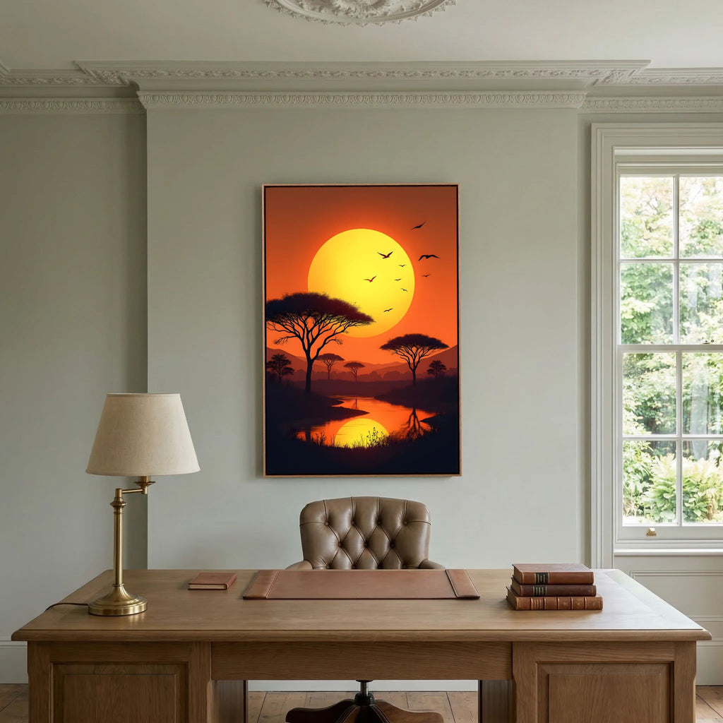 Acacia Trees At Sunset Canvas Wall Art