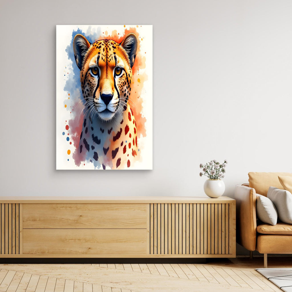 Abstract Cheetah Minimalist Ink Style 