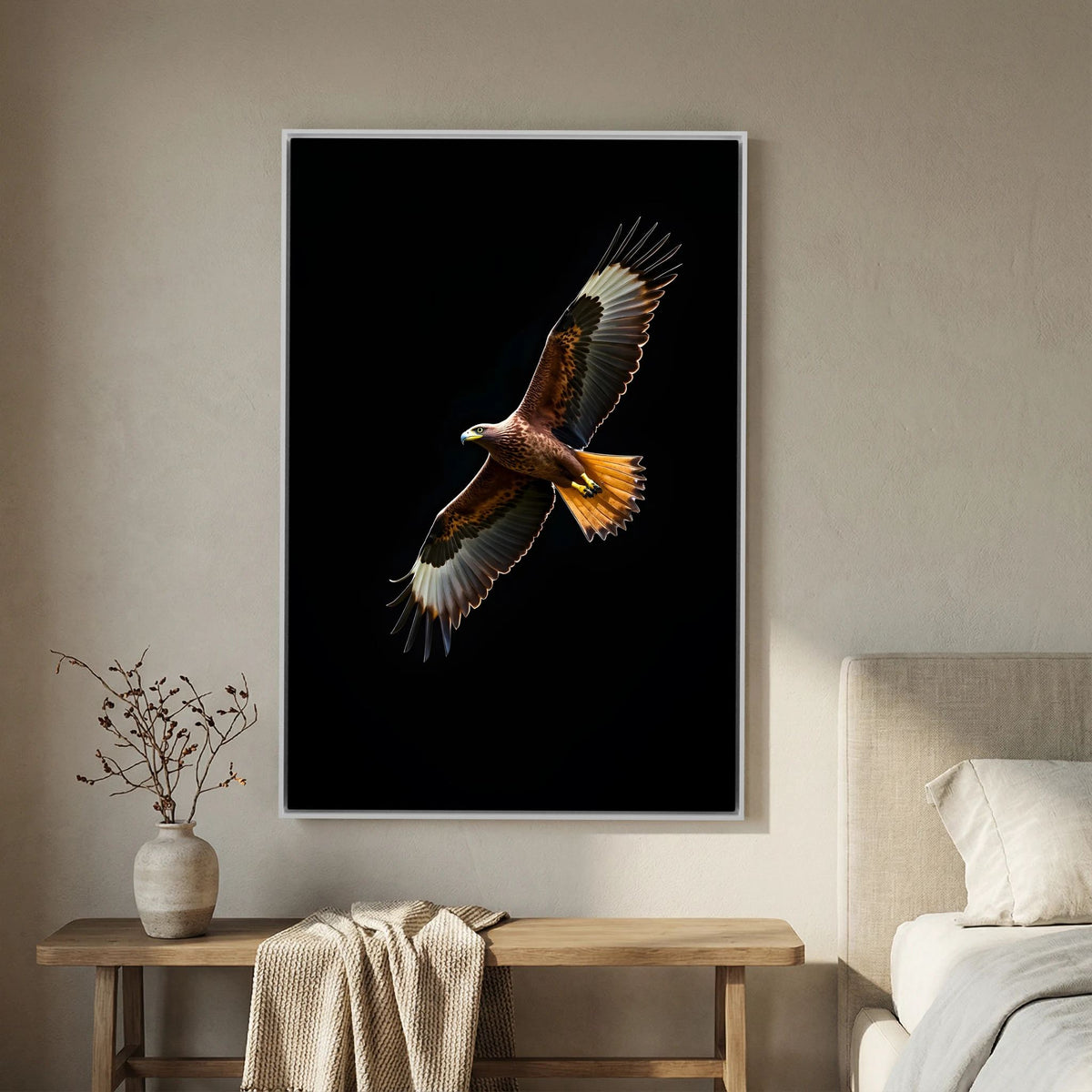 Eagle In Flight Delicate Bold Minimalist Wall Canvas