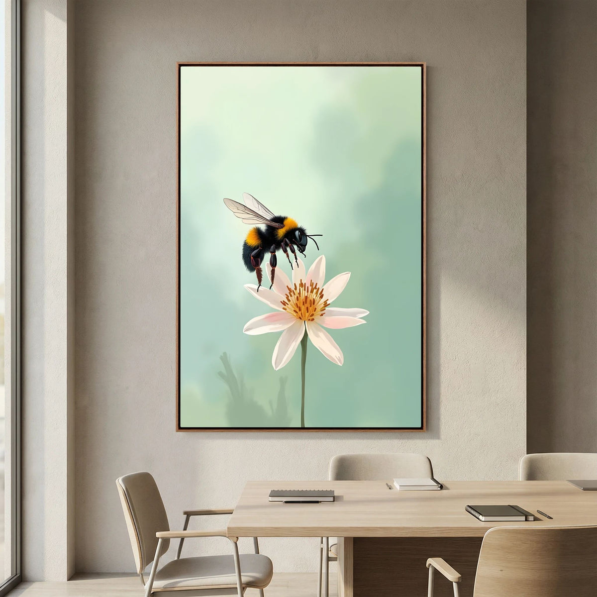 Delicate Bumble Bee Wall Art Minimalist Decor