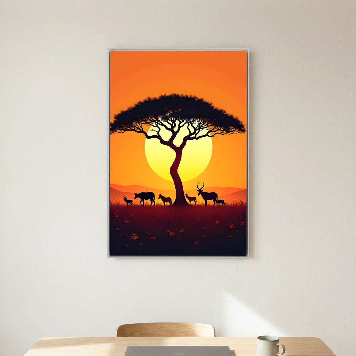 African Planes At Dusk Wall Canvas