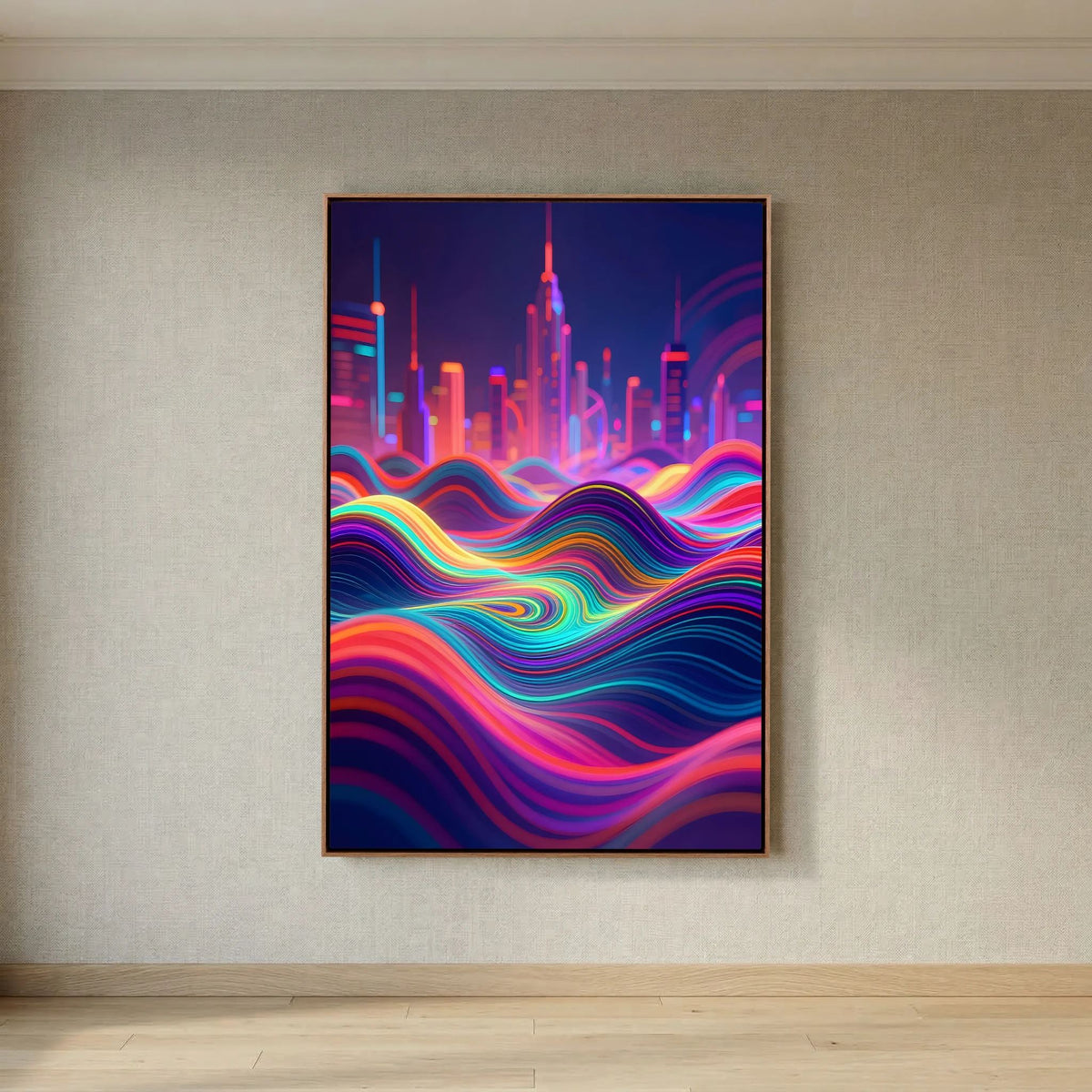 Neon City Vibes Canvas Wall Art