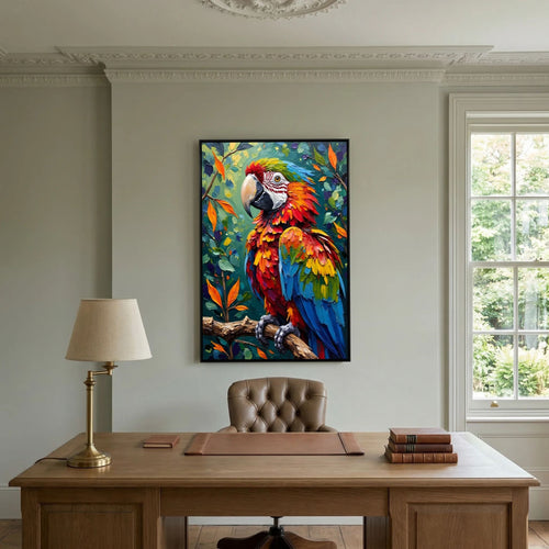 A Vibrant Macaw Stand Out In Any Room Minimalist Wall Canvas