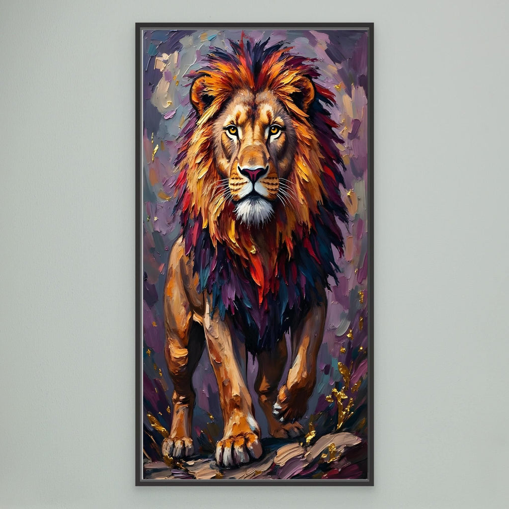 Abstract Lion Minimalist Oil Style