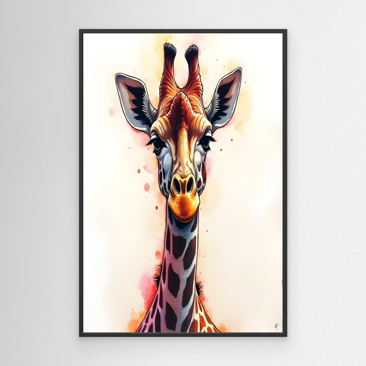 Abstract Giraffe Canvas Minimalist Ink Style