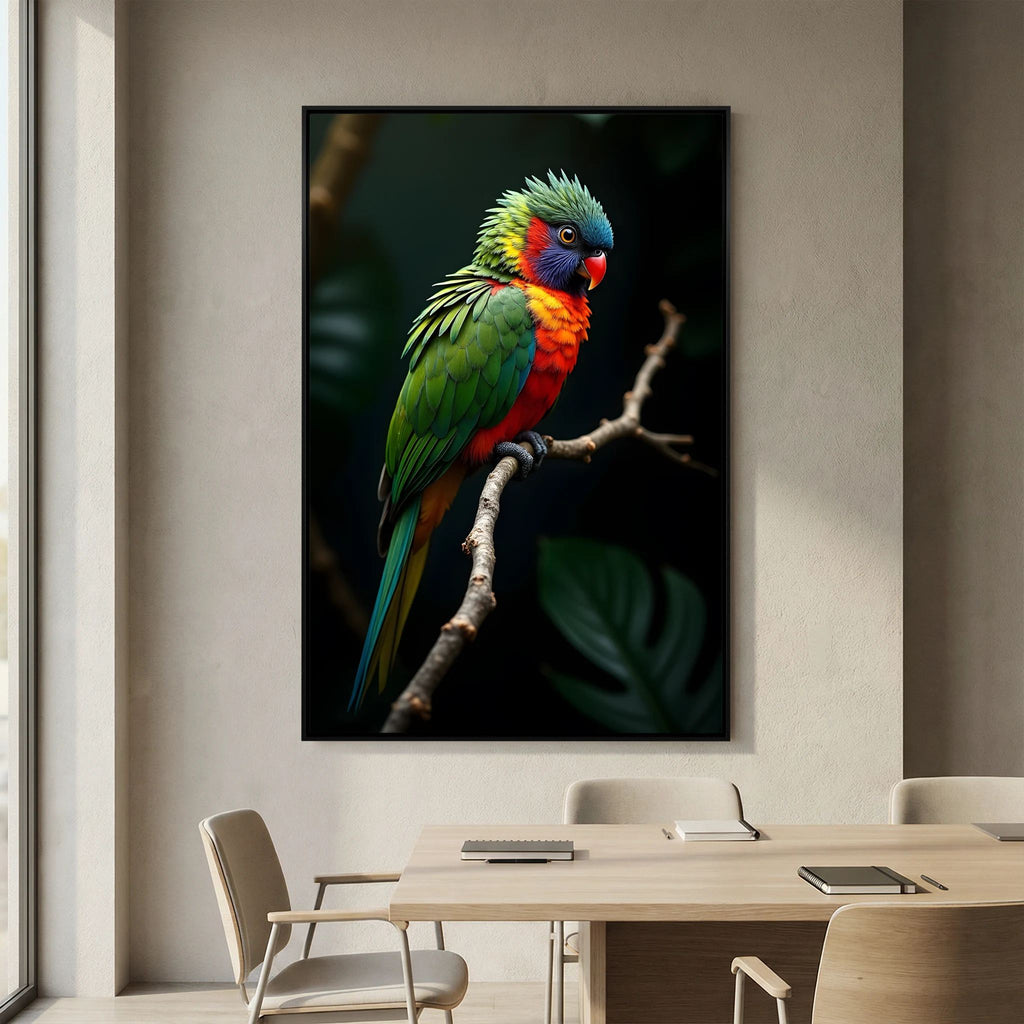 Ruffled Parrot Colourful Wall Canvas Minimalist Wall Decor
