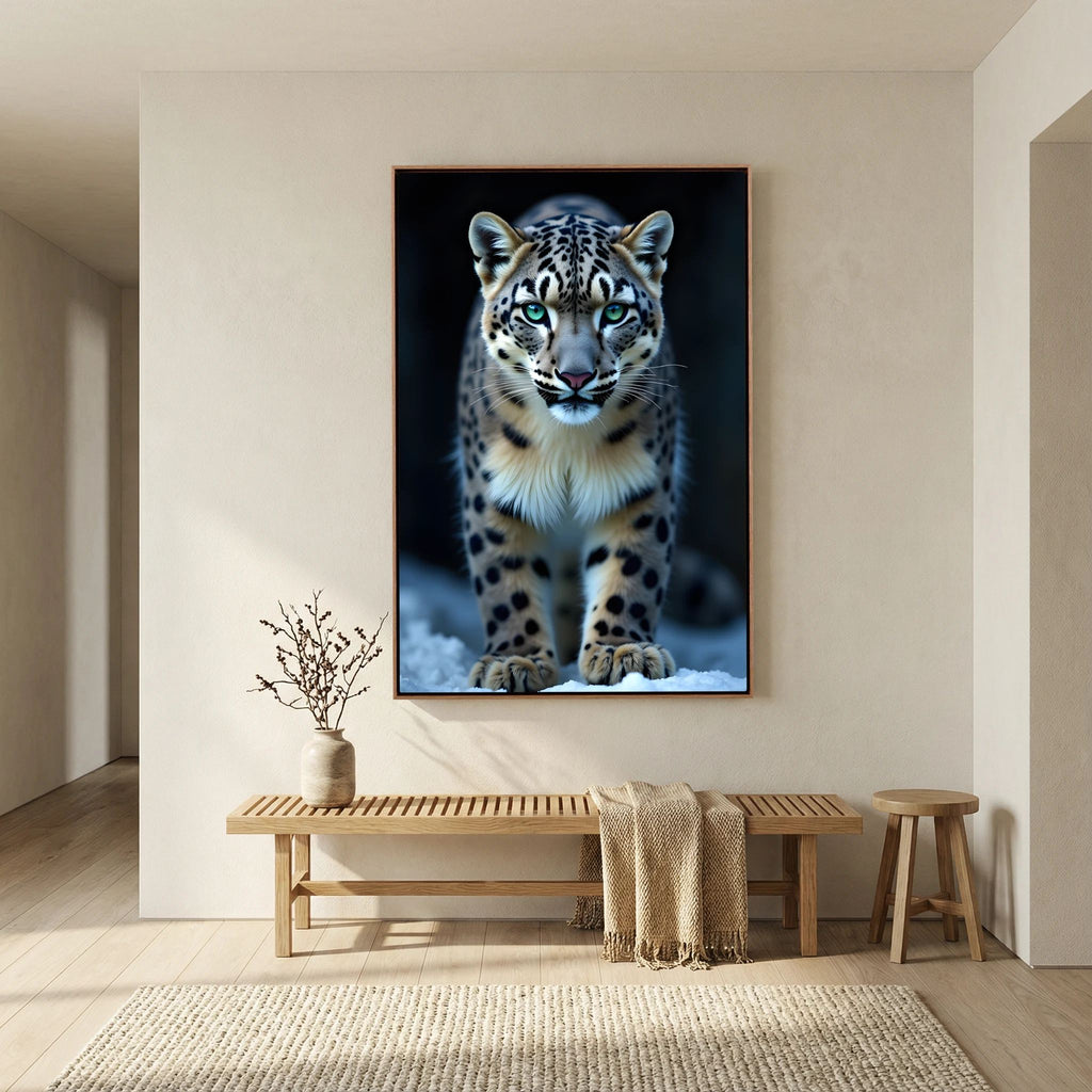 Snow Leopard Wall Canvas Minimalist Wall Decor