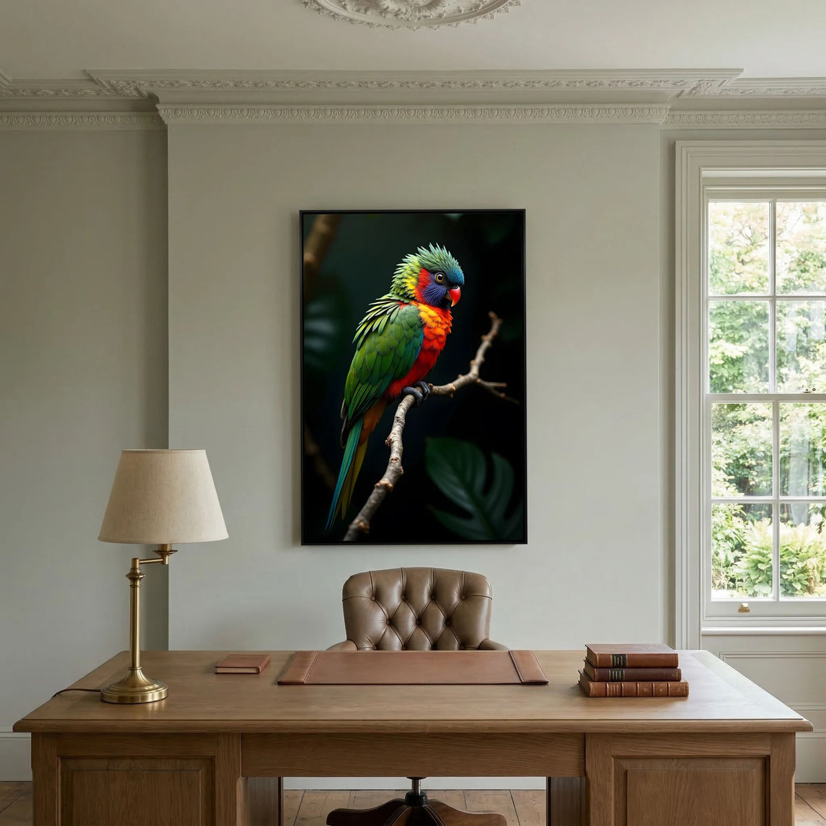 Ruffled Parrot Colourful Wall Canvas Minimalist Wall Decor