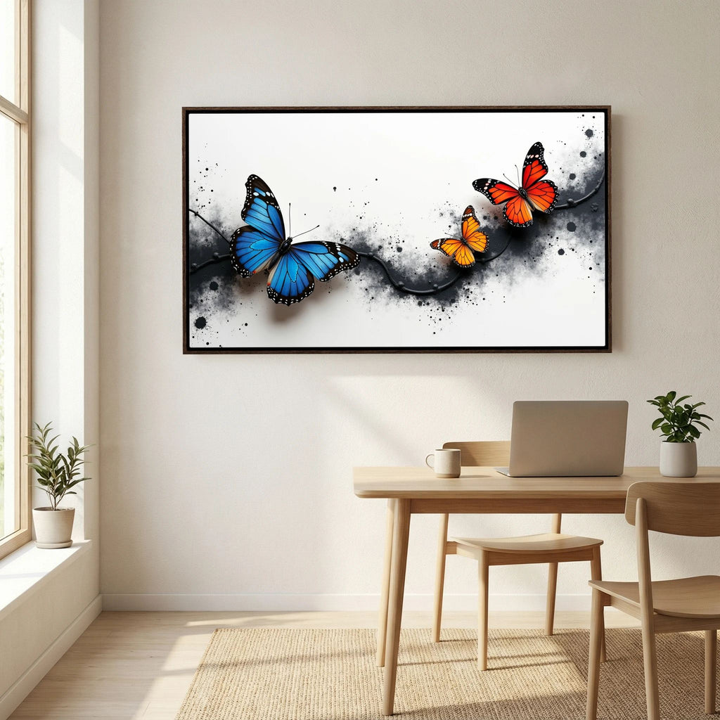 Butterfly Metamorphosis In Indigo and Ochre