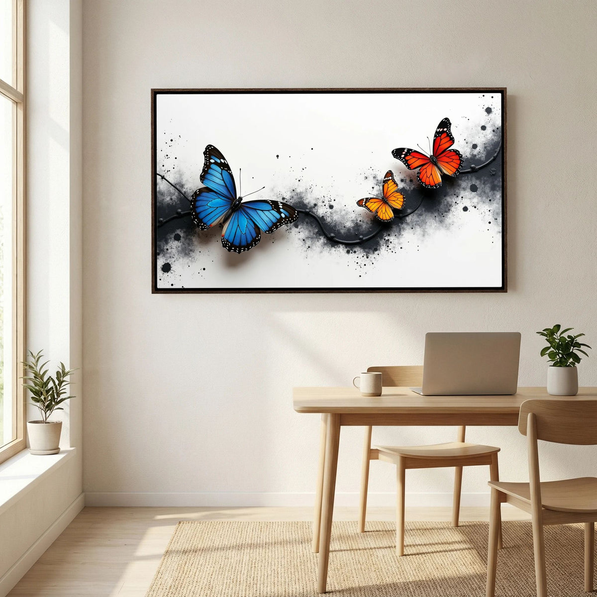 Butterfly Metamorphosis In Indigo and Ochre