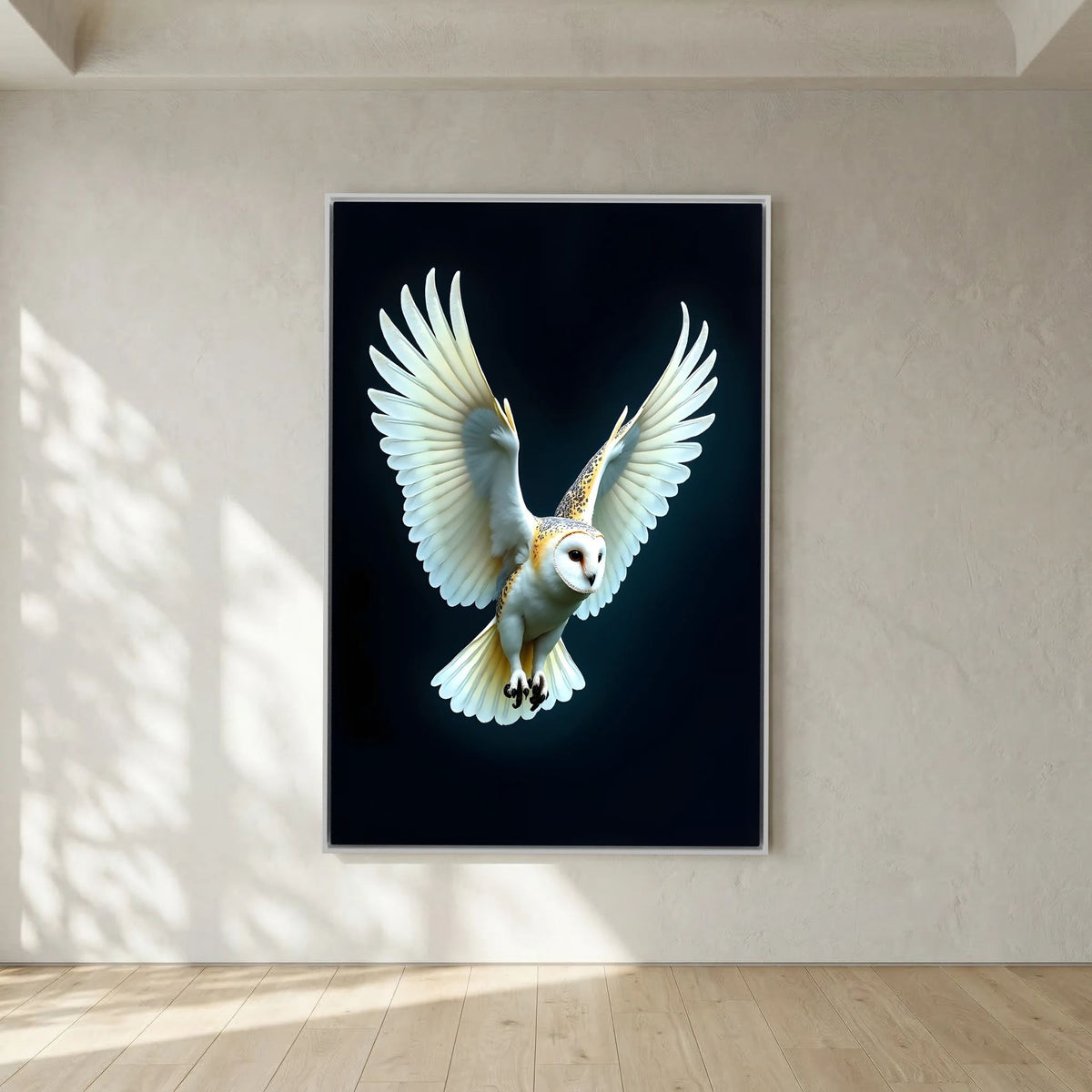 Exquisite  Barn Owl In Flight Print Minimalist Wall Canvas