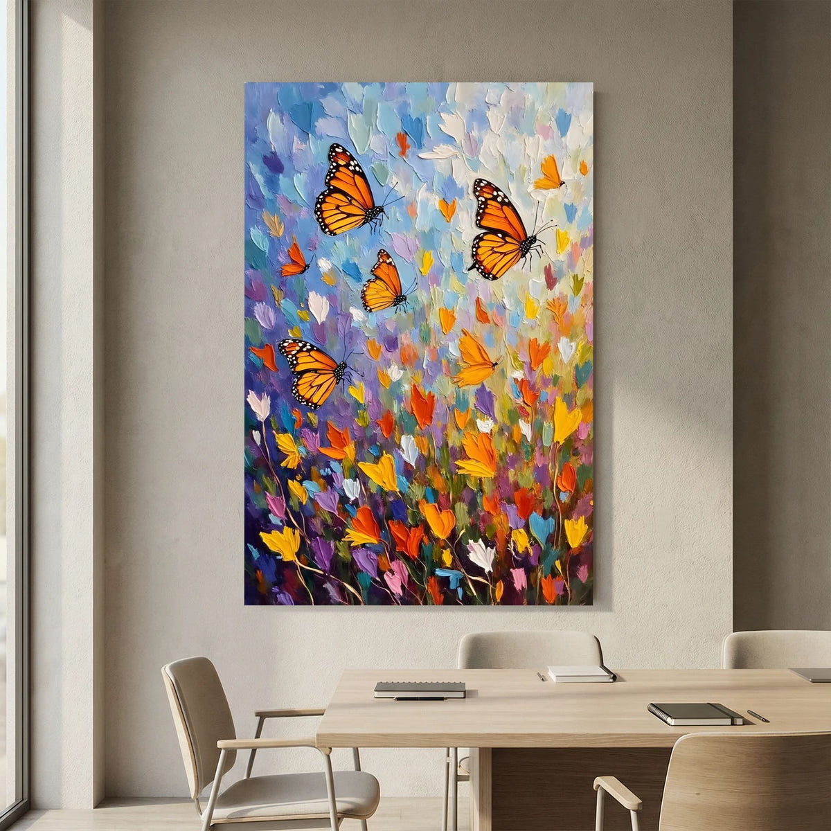 Monarch Butterfly Abstract Wall Canvas Oil Style