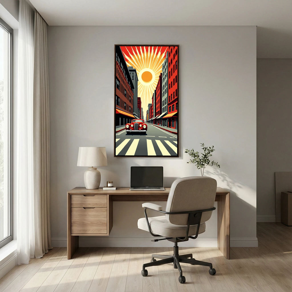 Vintage Street Scene Wall Canvas