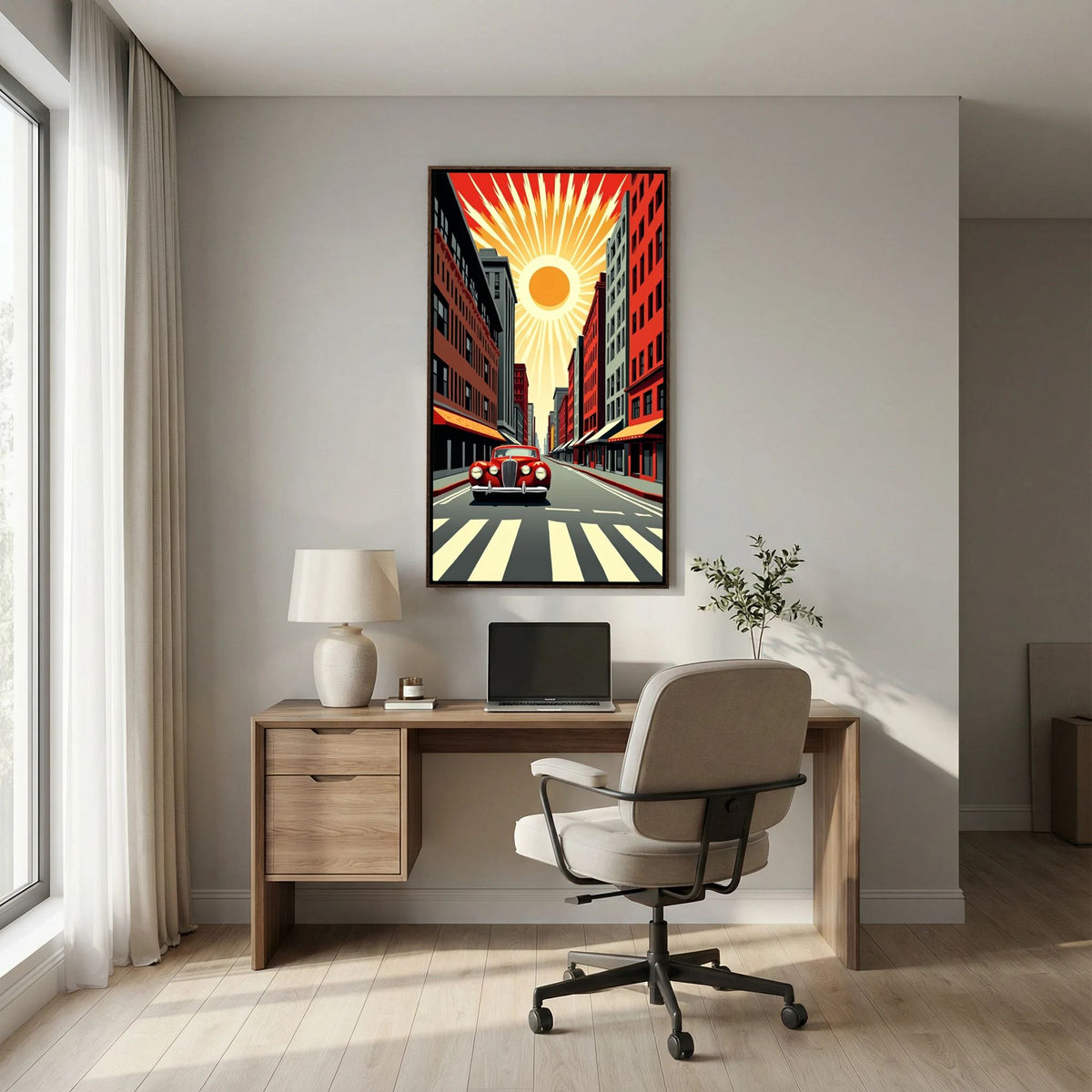 Vintage Street Scene Wall Canvas