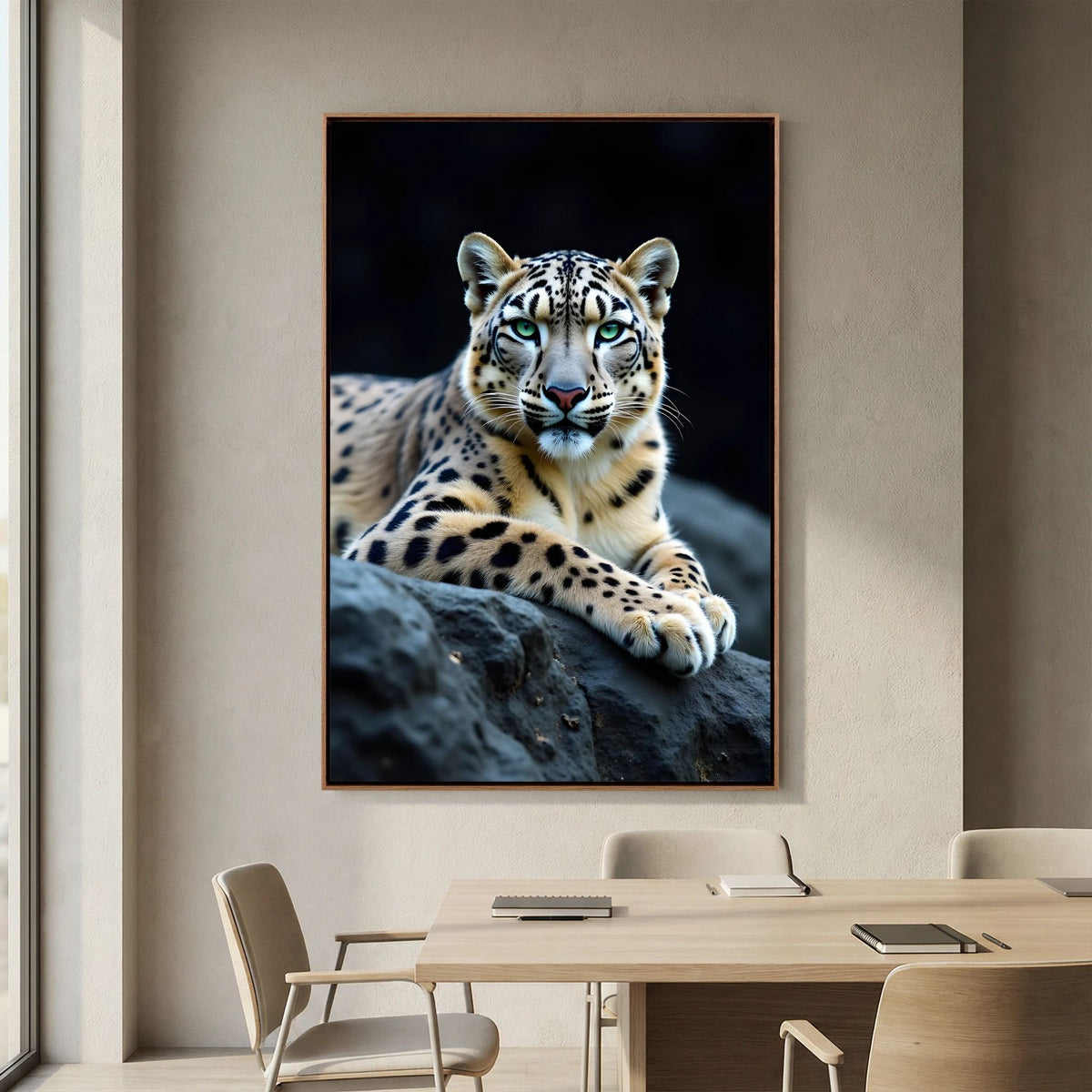 Snow Leopard Minimalist Big Cat Canvas