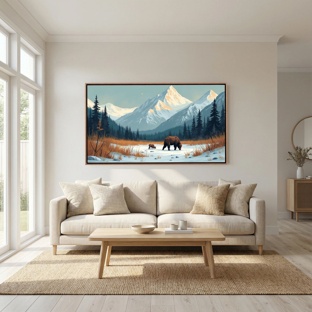 Bears In The Wilderness Wall Canvas