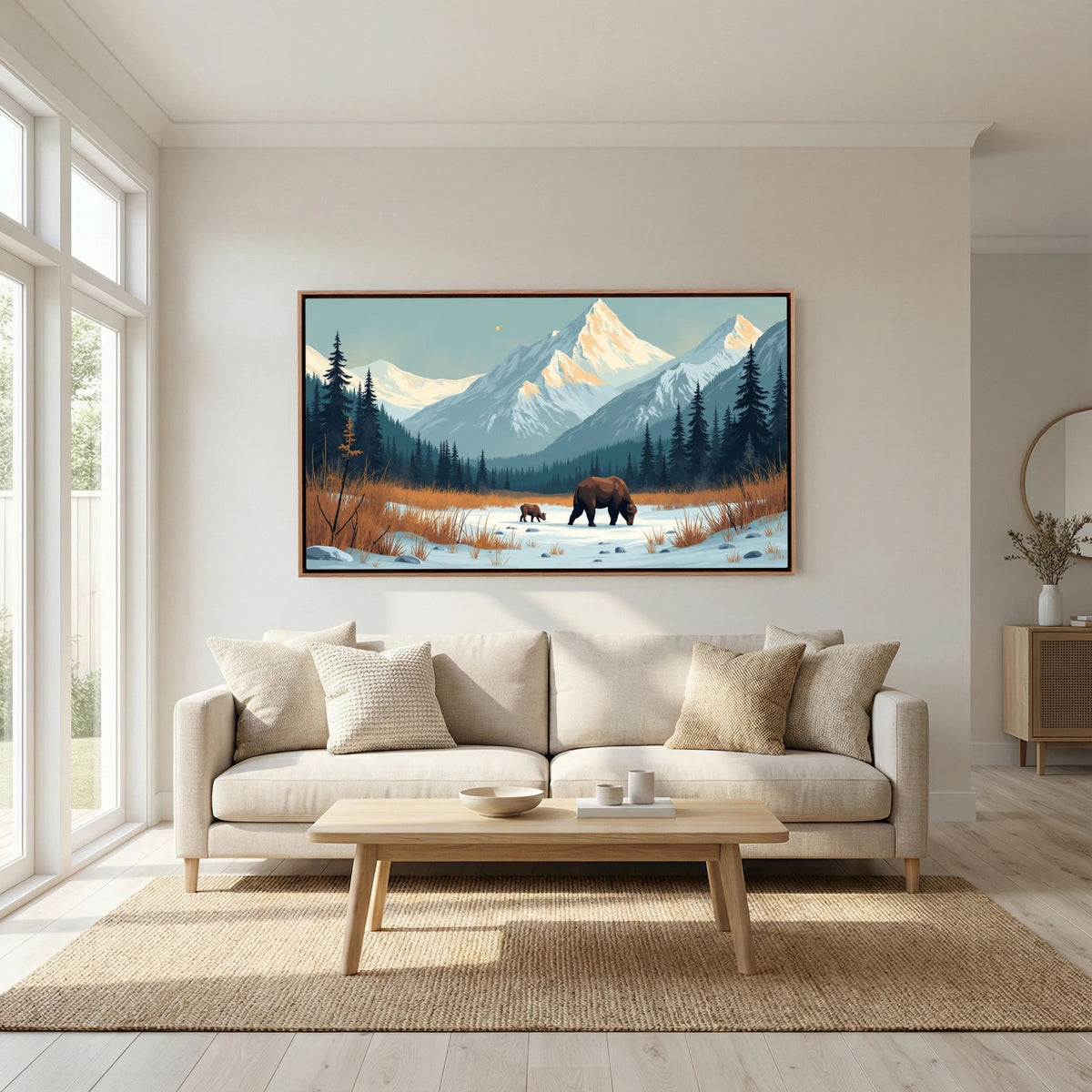 Bears In The Wilderness Wall Canvas