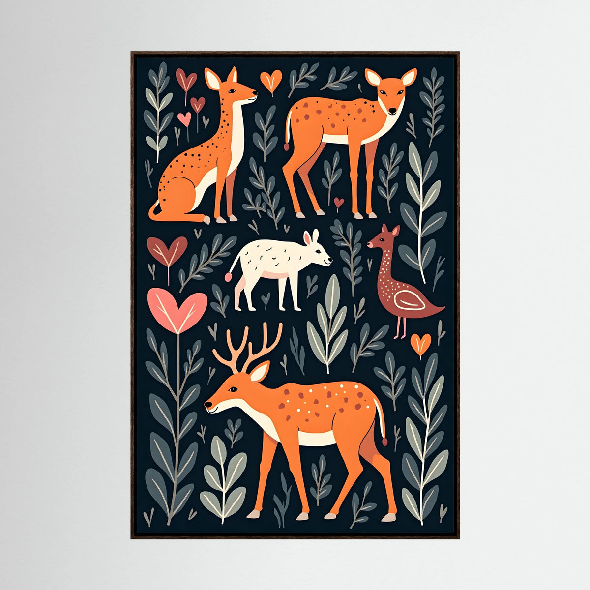 Abstract Forest with Hearts