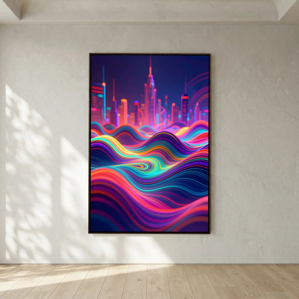 Neon City Vibes Canvas Wall Art