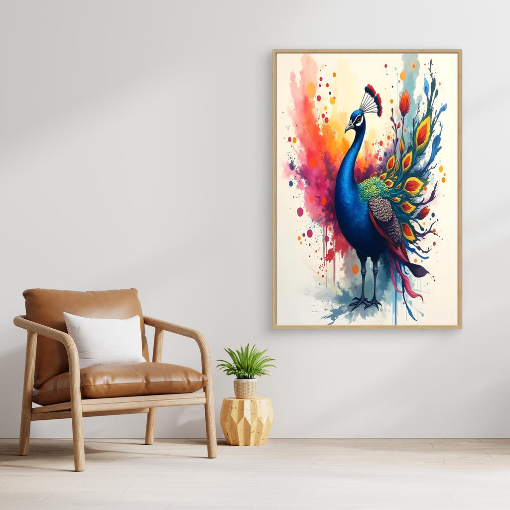 Vibrant Ink Style Peacock Colourful Abstract