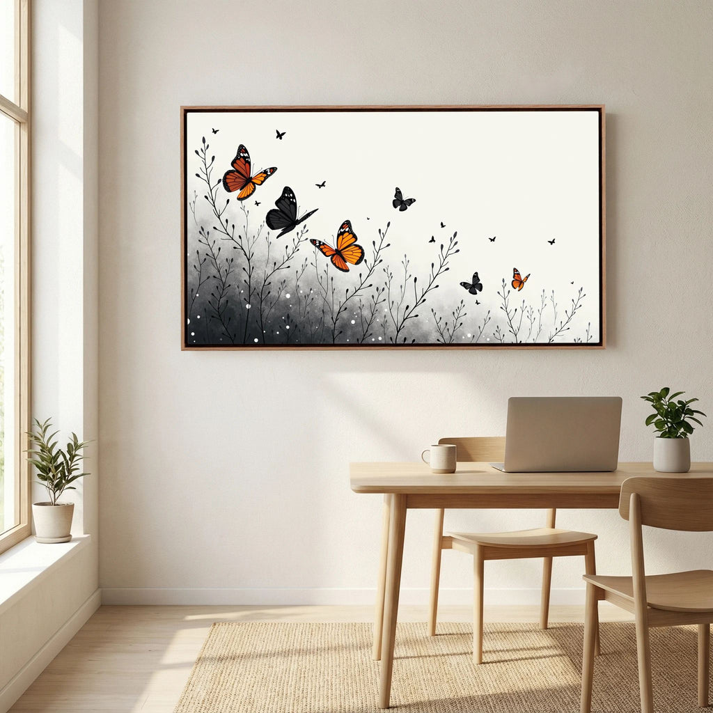 Butterfly In Flight Wall Canvas Art