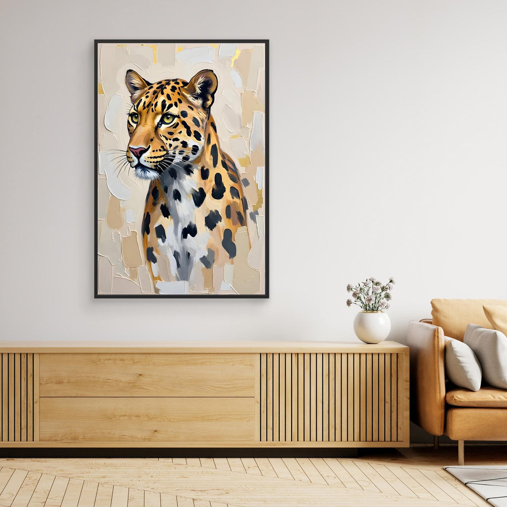 Leopard Oil Style Abstract Minimalist Wall Decor Muted Colours