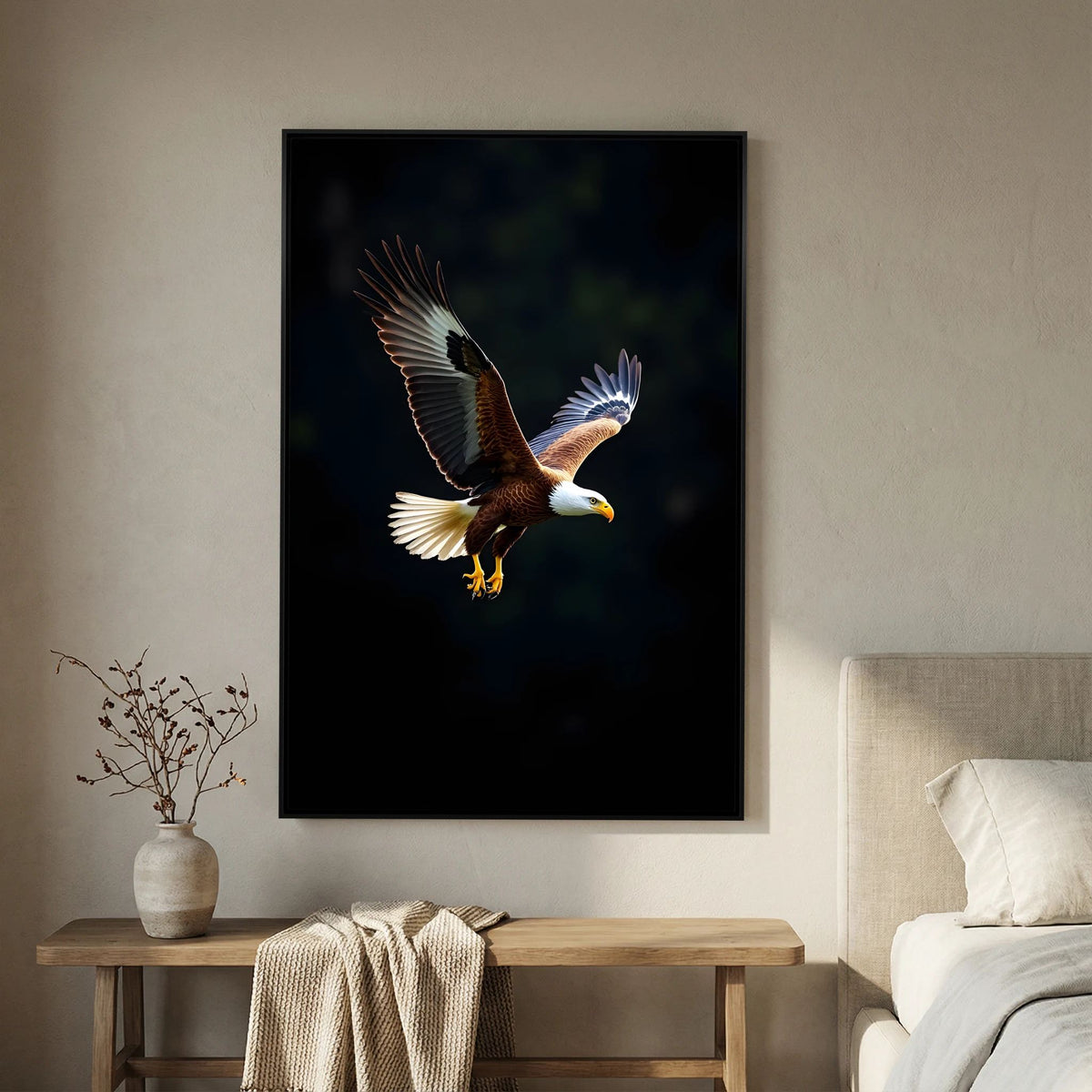 Minimalist Eagle Canvas Wildlife Wall Art