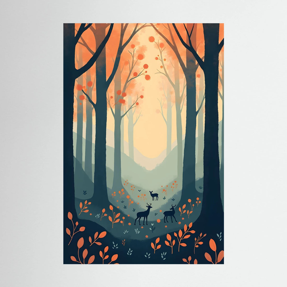 Mysterious Forest Abstract Wall Canvas