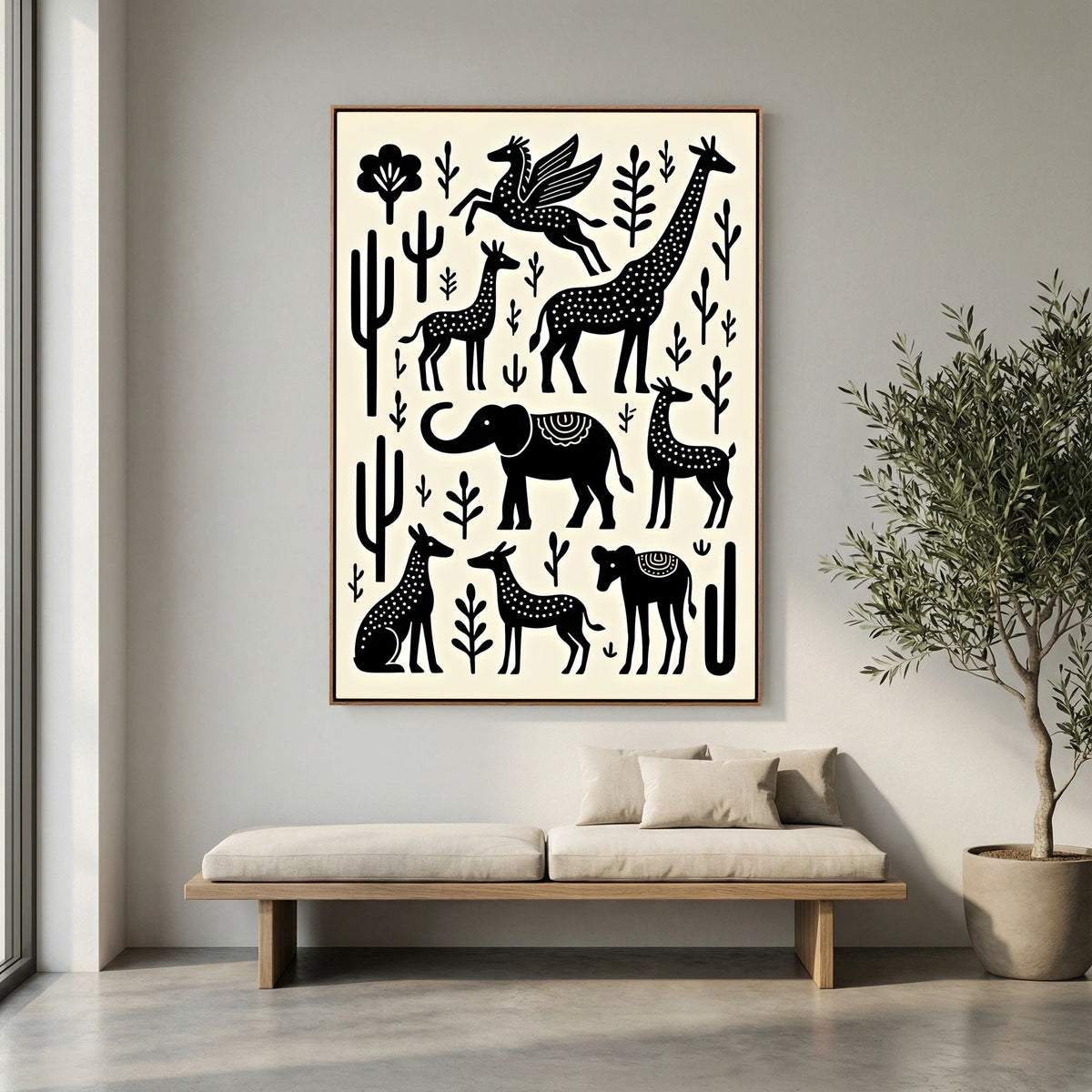 The Planes Black & White Abstract Wall Art
