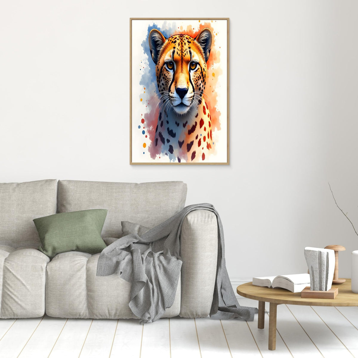 Abstract Cheetah Minimalist Ink Style 
