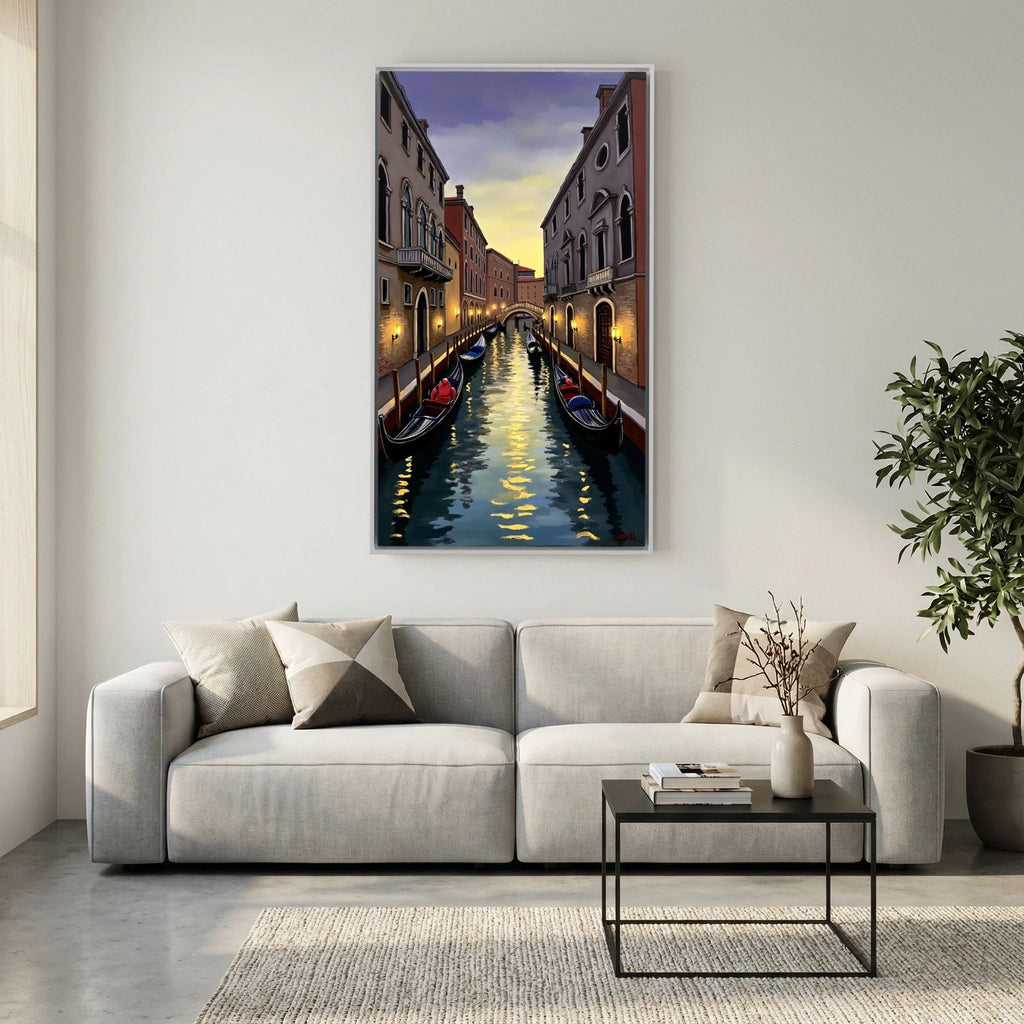 Venice River Scene Canvas Wall Art