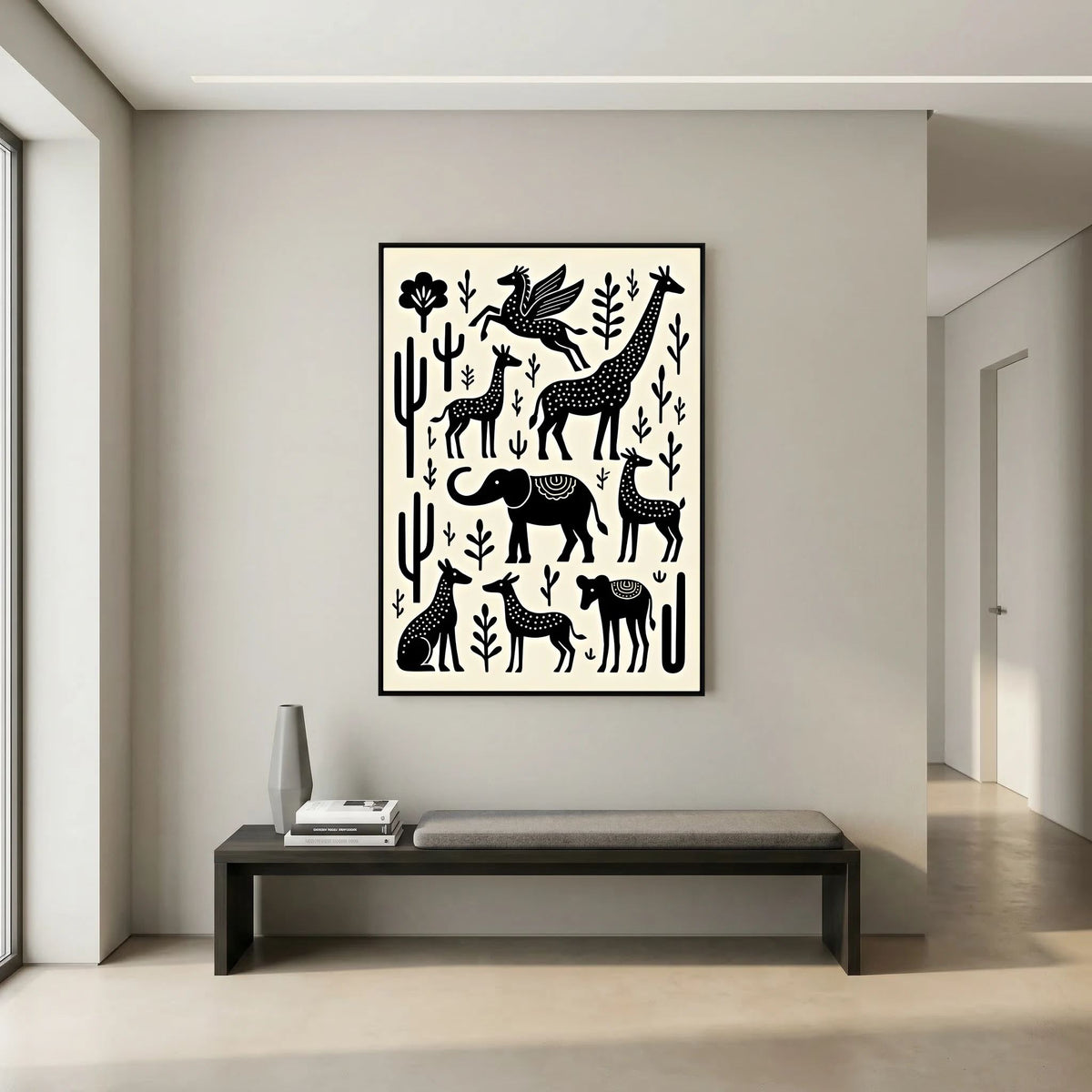 The Planes Black & White Abstract Wall Art