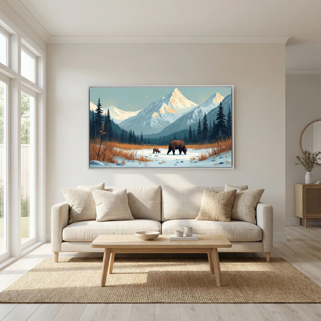 Bears In The Wilderness Wall Canvas